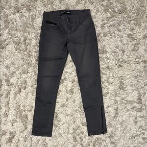Express Dark Gray Skinny Jeans with Zipper Detail